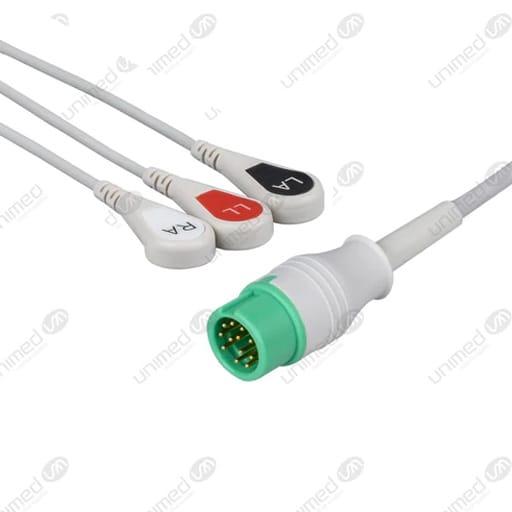 CABLE ECG. COMPACTO X 3 DERIVADAS MINDRAY, 12 PINES, UNIMED