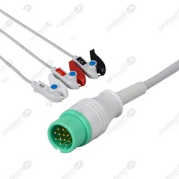 [2367P] CABLE ECG. COMPACTO X 3 DERIVADAS BIOLIGHT, 12 PINES, UNIMED
